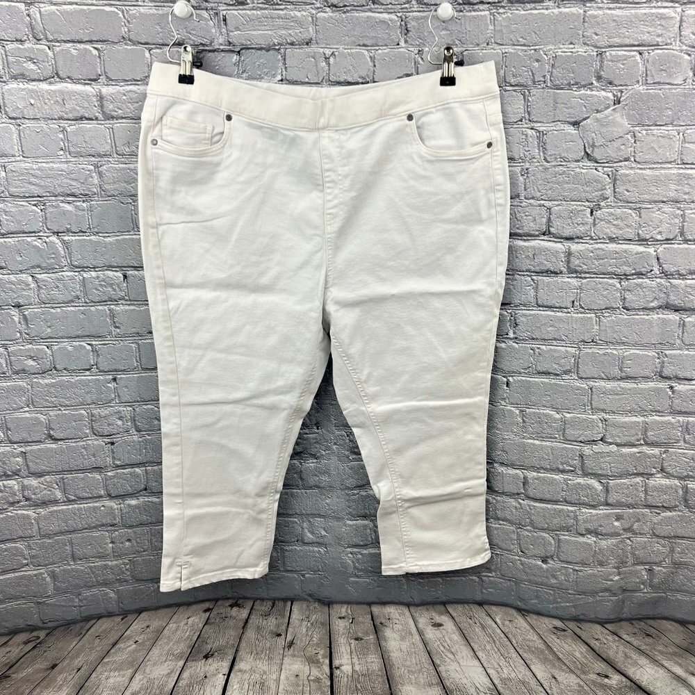 Isaac Mizrahi Live! True‎ Denim Pull-On Crop Skinny Jeans Size 20w A469265